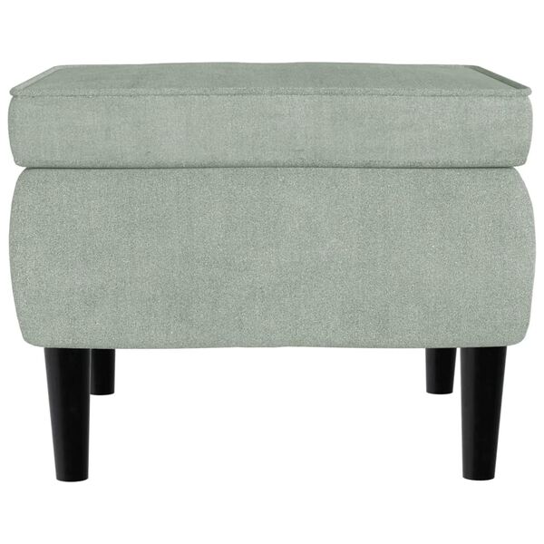 vidaXL Tabouret avec pieds en bois et velours gris clair