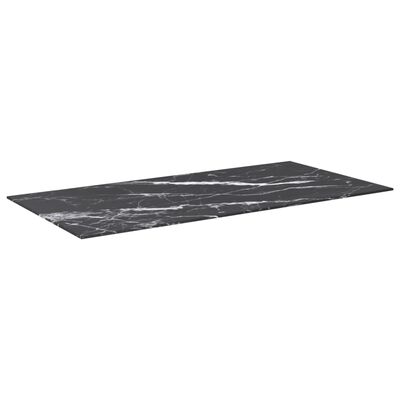vidaXL Dessus de table noir 100x50 cm 6 mm verre trempé design marbre