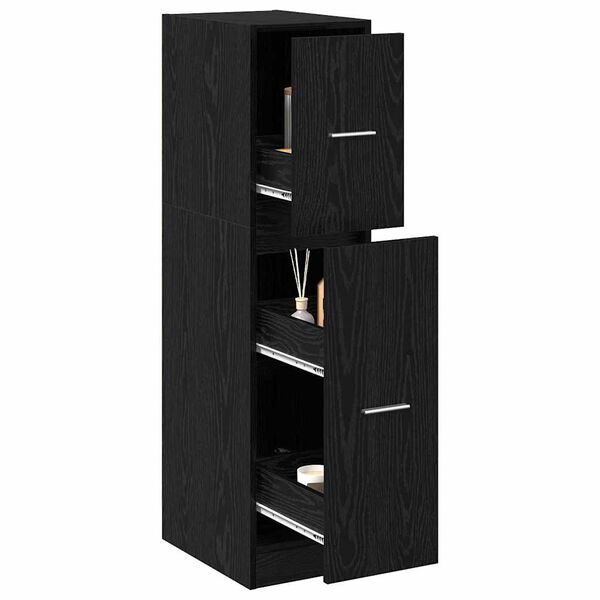 vidaXL Cabinet de Pharmacie Ch&ecirc;ne noir 30 x 41 x 118 cm