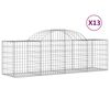vidaXL Paniers à gabions arqués 13 pcs 200x50x60/80 cm Fer galvanisé