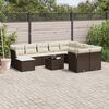 vidaXL Salon de jardin et coussins 11 pcs marron r&eacute;sine tress&eacute;e