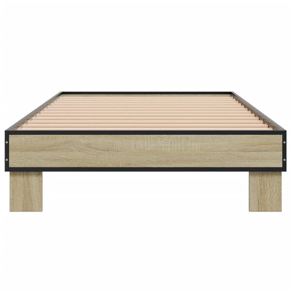 vidaXL Cadre de lit sans matelas ch&ecirc;ne sonoma 100x200 cm