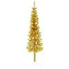 vidaXL Demi sapin de No&euml;l artificiel mince avec support Dor&eacute; 150 cm