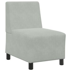 vidaXL Canap&eacute; modulaire sans accoudoirs Gris clair 55 cm Velours