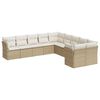 vidaXL Salon de jardin avec coussins 10 pcs beige r&eacute;sine tress&eacute;e