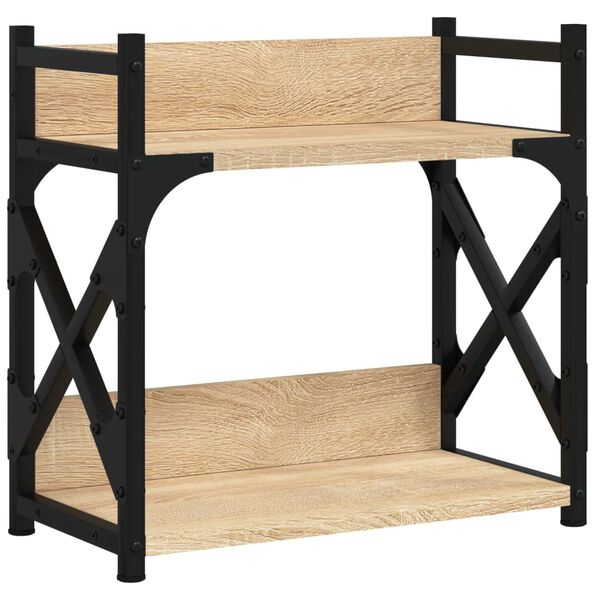 vidaXL Support d'imprimante &agrave; 2 niveaux ch&ecirc;ne sonoma 40x20x40 cm