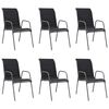 vidaXL Ensemble &agrave; manger d'ext&eacute;rieur 7 pcs Acier Noir