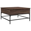 vidaXL Table basse ch&ecirc;ne marron 80x80x45 cm bois d'ing&eacute;nierie et m&eacute;tal