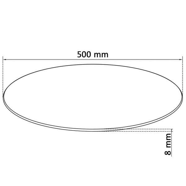 vidaXL Dessus de table ronde en verre tremp&eacute; 500 mm