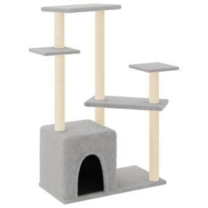 vidaXL Arbre &agrave; chat avec griffoirs en sisal gris clair 107,5 cm