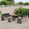 vidaXL Ensemble de canap&eacute; de jardin avec coussin 9 pcs Gris