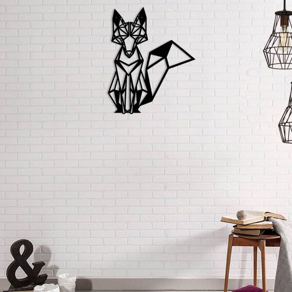 Homemania D&eacute;coration murale Renard 33x40 cm Acier Noir
