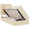 vidaXL Lit avec rangement et matelas Cr&egrave;me 90 x 200 cm tissu