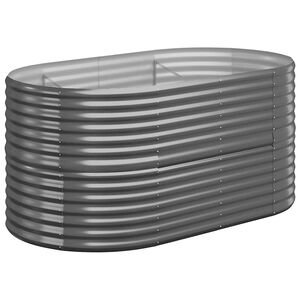 vidaXL Lit sur&eacute;lev&eacute; de jardin Acier galvanis&eacute; Anthracite