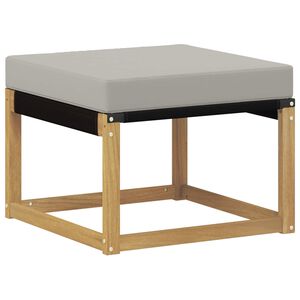 vidaXL Pouf d'Ext&eacute;rieur Bois d'acacia massif et tissu Textil&egrave;ne Blanc