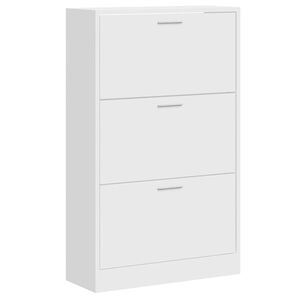 vidaXL Armoire &agrave; chaussure Blanc brillant 63x24x103 cm Bois ing&eacute;nierie