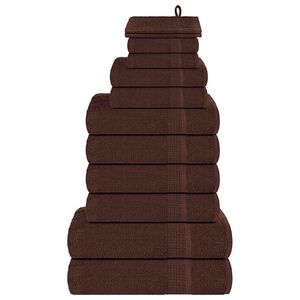 vidaXL Ensemble de serviettes FROGN 12 pcs marron 360 g/m&sup2;
