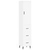 vidaXL Buffet haut Blanc 34,5x34x180 cm Bois d'ing&eacute;nierie