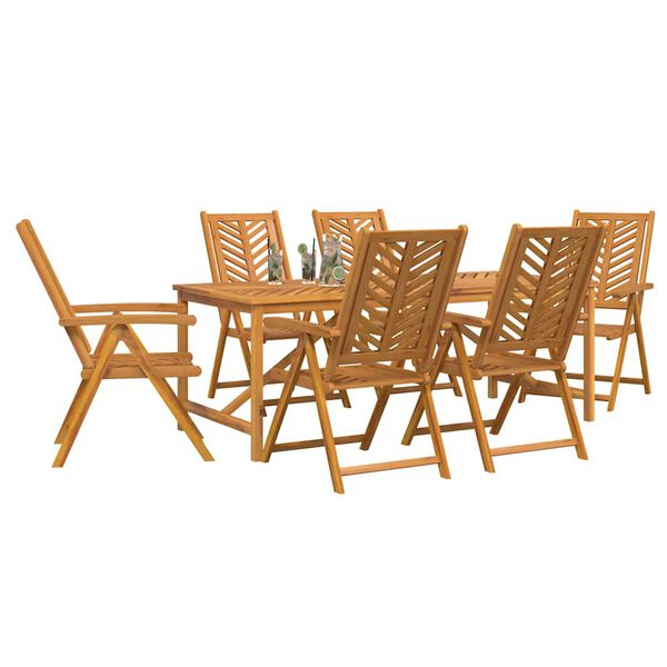 vidaXL Ensemble de salle &agrave; manger pour jardin 7 pcs Marron