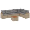 vidaXL Salon de jardin avec coussins 8pcs m&eacute;lange beige r&eacute;sine tress&eacute;e