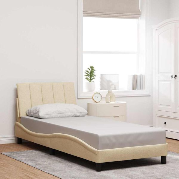 vidaXL Cadre de lit sans matelas Hanko cr&egrave;me 90x200 cm tissu