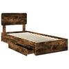 vidaXL Lit de Rangement Ch&ecirc;ne fum&eacute; 100 x 200 cm Bois d'ing&eacute;nierie