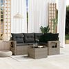 vidaXL Salon de jardin 5 pcs avec coussins gris r&eacute;sine tress&eacute;e