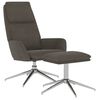 vidaXL Chaise de relaxation avec tabouret Gris fonc&eacute; Tissu microfibre