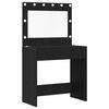 vidaXL Table de Toilette 3 pcs Ch&ecirc;ne noir Bois d'ing&eacute;nierie