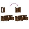 vidaXL Ensemble de meubles de salle de bain 3 pcs Ch&ecirc;ne fum&eacute;