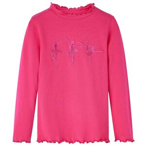 vidaXL T-shirt enfants &agrave; manches longues rose vif 104