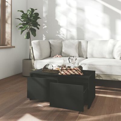 vidaXL Table basse noir 90x50x41,5 cm bois d'ingénierie