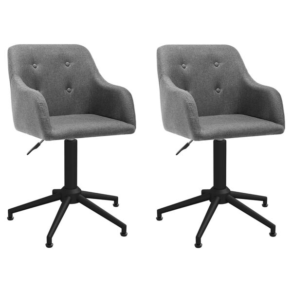 vidaXL Chaises pivotantes &agrave; manger lot de 2 gris clair tissu