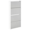 vidaXL Meuble &agrave; chaussures 4 &eacute;tag&egrave;res et miroir 63x17x134 cm Blanc