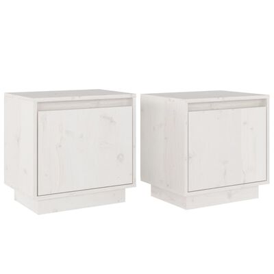 vidaXL Tables de chevet 2 pcs Blanc 40x30x40 cm Bois de pin solide
