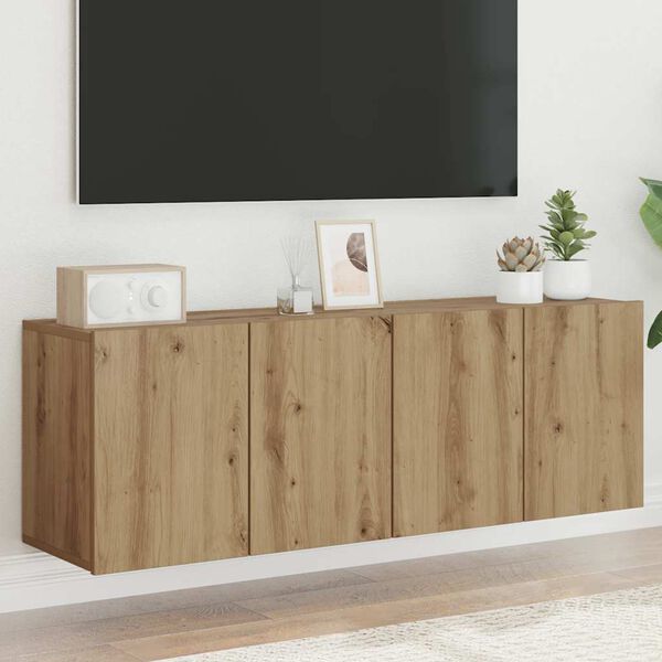 vidaXL Meubles TV muraux 2 pcs ch&ecirc;ne artisanal 60x30x41 cm