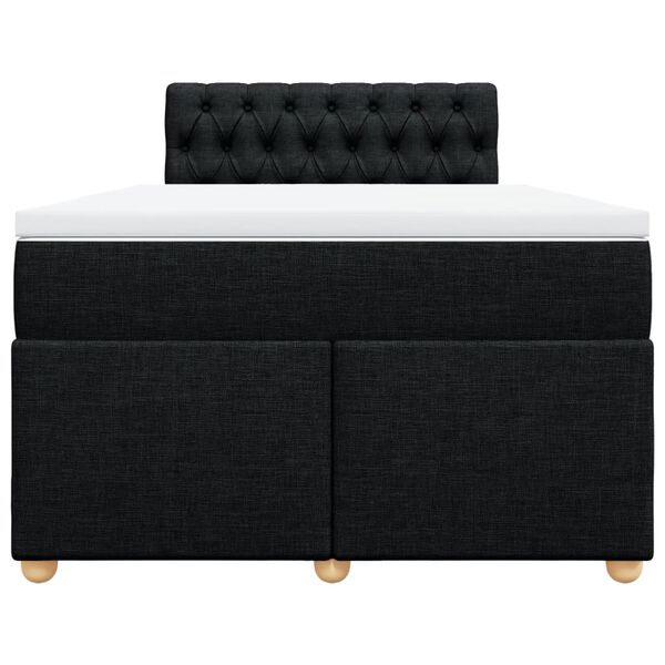 vidaXL Sommier &agrave; lattes de lit avec matelas Noir 120x200 cm Tissu