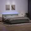 vidaXL Sommier &agrave; lattes de lit et matelas et LED gris clair 180x210cm velours