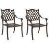 vidaXL Chaise de jardin 2 pcs Bronze 56 x 55 x 92,5 cm Aluminium