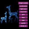 vidaXL Famille de rennes de décoration Acrylique 160 LED bleu