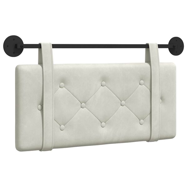 vidaXL T&ecirc;te de lit suspendue Cr&egrave;me 100 x 55 x 5 cm Velours