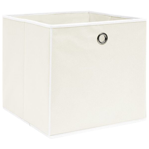 vidaXL Boîtes de rangement 4 pcs Blanc 32x32x32 cm Tissu