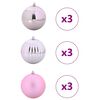 vidaXL Ensemble de Boules de Noël 9 pcs Rose Plastique