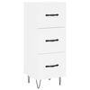 vidaXL Buffet haut Blanc 34,5x34x180 cm Bois d'ing&eacute;nierie
