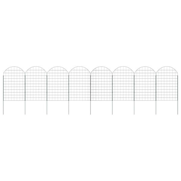 vidaXL Ensemble de cl&ocirc;ture de jardin 8 pcs Vert 50 x 80 cm Acier