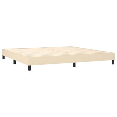 vidaXL Sommier à lattes de lit avec matelas Crème 200x200 cm Tissu