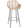 vidaXL Chaise de bar 2 pcs Naturel 55 x 52 x 92 cm Rotin et m&eacute;tal