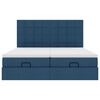 VidaXL Cadre de lit ottoman avec matelas bleu 180x200 cm tissu