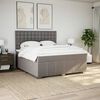vidaXL Sommier &agrave; lattes de lit avec matelas Taupe 180x200 cm Tissu