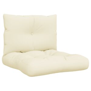 vidaXL Coussins de palette lot de 2 cr&egrave;me tissu